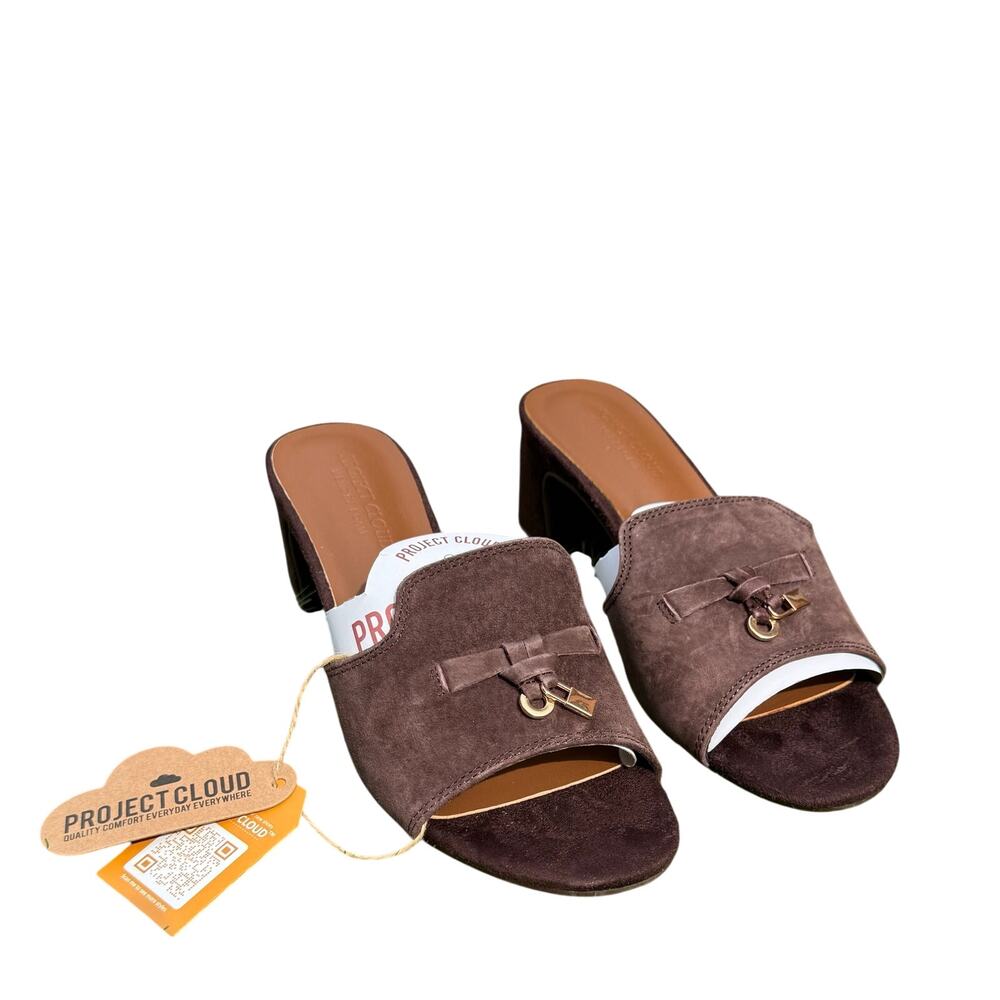 Project Cloud Cannes Espresso Sandals Women’s 6M Genuine Leather Brown New Box